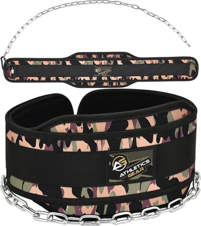 Dipriem voor gewichtheffen - 16,5 cm breed met zware stalen ketting voor dips en pull-ups