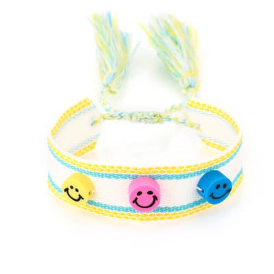 Bijoutheek Armband 3 smileys Geel/wit Geel JE13592