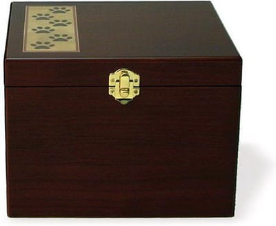 Paw Print Memory Chest - Herinneringsbox in hout - Asbeeld Dieren Urn Voor Uw Geliefde Dier - Kat - Hond - Paard - Konijn