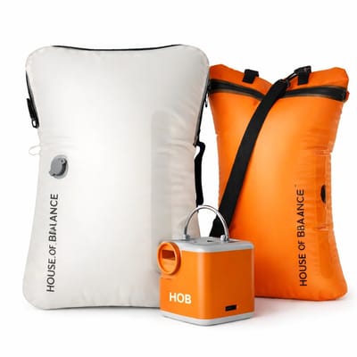 HOB Vacuum Travelbag - 2 Tassen Inclusief Pomp - Pack & Bag - 25 L Waterproof - Vacuum Reis Rugzak - Compressie zak - Outdoor - Ruimte Besparend