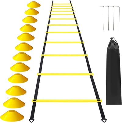 Trainingsladder Set - Snelheidsladder Voetbal - Agility Training - 12 Rungs 6 Meter - 53 x 18 x 10 cm