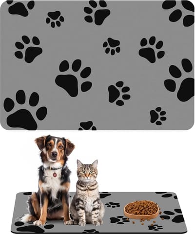 Super Absorbent Pet Feeding Mat - 60 x 40 cm - Quick Drying - Non-Slip Dog Feeding Mat - Waterproof Pet Feeding Mat
