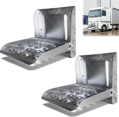 Opvouwbare Aanhangertrede - Klimhulp Vouwladder - Veilig Instappen - Antislip Oppervlak - 9 x 7 cm - Zilverkleurig