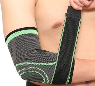 New Age Devi - Ondersteuning en comfort voor Je Elleboog deze Verstelbare Brace - Maat XL - Zwart/Groen