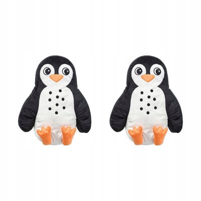 2x Merkloze Penguin Knuffelkussen voor Kinderen - Zwart/Wit, 40x32 cm