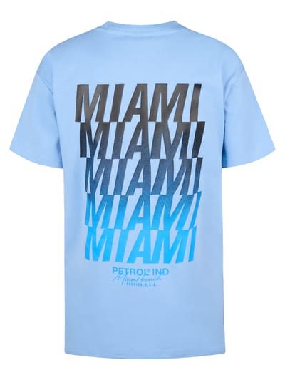 Petrol Industries - Jongens Backprint T-shirt Flamingoline - Blauw - Maat 104