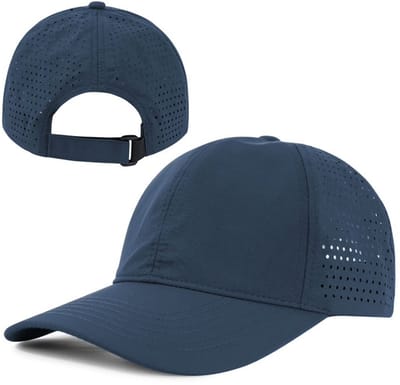 COOAU - Sneldrogende Ademende Honkbalpet Voor Mannen & Vrouwen - Lichtgewicht Hardloophoed met Mesh - Verstelbare Sportpet voor Mannen & Vrouwen - Perfect voor Golf, Tennis, Wandelen, Fitness & Reizen - Marineblauw
