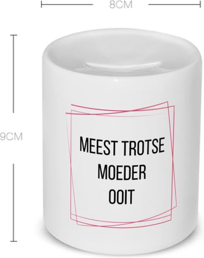 Akyol - meest trotse moeder ooit Spaarpot - Mama - trotse moeder - moeder cadeautjes - moederdag - verjaardagscadeau - verjaardag - cadeau - geschenk - kado - gift - moeder artikelen - 350 ML inhoud
