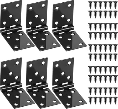Kastscharnieren - Deurscharnieren - Meubelmontage - Verzinkt staal - 100 x 35 mm - Zwart