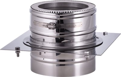 Bevestigingsplaat voor gevelmontage Ø200/150mm 0,5mm RVS.