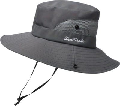Livano Zonnehoed - Reishoed - UV Beschermende Hoed - Bucket Hat - Festival - Pet - Hoedje Voor Dames & Heren - Hoofdbescherming - Donkergrijs