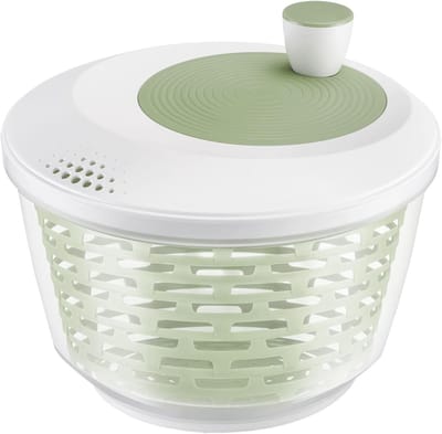 Salade Droger - Sla Zentrifugeren - Verse Groenten Wassen - Ruimtebesparend Ontwerp - 4.4 Liter - Transparant Wit Groen