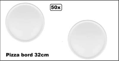 50x Pizzabord Ø32cm suikerriet - Pizza Pannekoek bord food festival themafeest diner