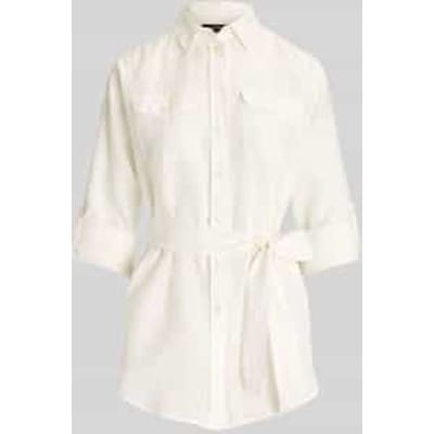 relaxed fit overhemdblouse van puur linnen