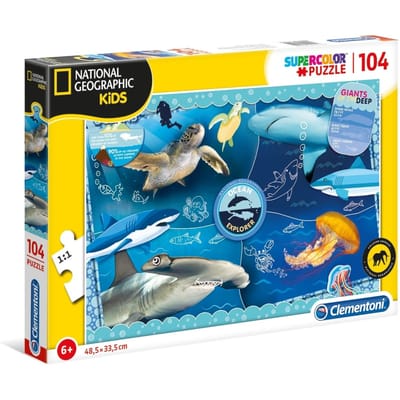 Clementoni, National Geographic Kids, Oceaan Ontdekker, Puzzel, Unisex, 6+ jaar, 104