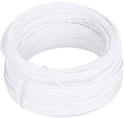 Gegalvaniseerd Ijzerdraad - Wit Binddraad - Tuinieren Kabelopslag - Buigbaar Platte Draad - 055 Mm - Wit