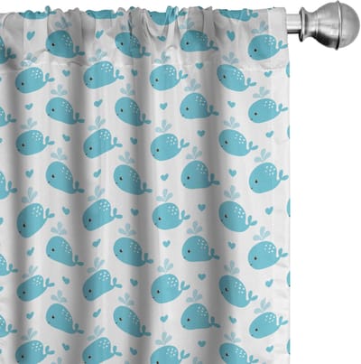 ABAKUHAUS Wal gordijnen – 2x75x175 cm – microvezel – lichtblauw-wit