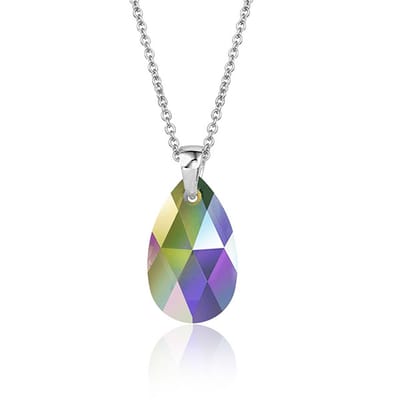 Montebello Ketting Jan DZ571H - Swarovski Druppel - 925 Zilver Gerhod. - 16mm - 50cm