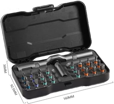 24-in-1 geïsoleerde schroevenset, doe-het-zelf ratel mini schroevendraaierset, afneembare zelfmontage precisie schroevendraaierset, magnetische doe-het-zelf precisie gereedschapsset voor computers, mobiele telefoons, horloges, fietsen