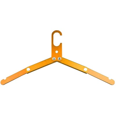 Séchoir à linge en alliage d'aluminium, support de séchage portable pour manteaux de camping en plein air, cintres en métal peu encombrants pour accessoires de voyage orange