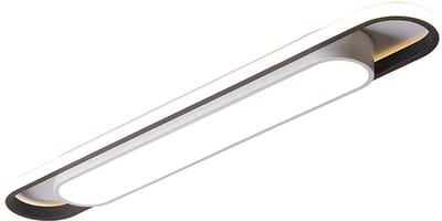ZVD Moderne LED Energiezuinige Plafondlamp Langwerpig - instelbare driekleurenverlichting - Scandinavische Plafondverlichting voor Gang, Slaapkamer & Keuken - Zwart & Wit - Design Ganglamp（40cm）
