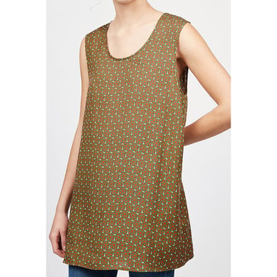 American Vintage U Collar Sleeveless Long Printed Top Marta Size: S | Tanks &amp; Camis Outlet | Dames |