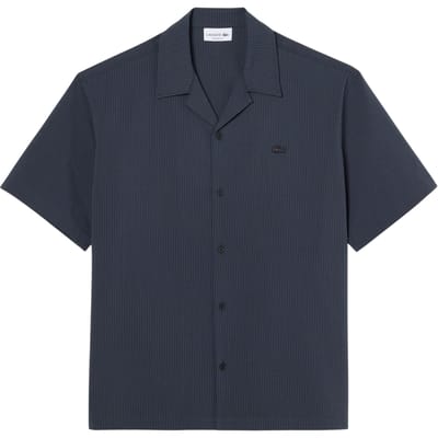 Lacoste 1hc1 Men's S/s Woven Shirt Korte Mouw Overhemden Blauw Ch2355-61