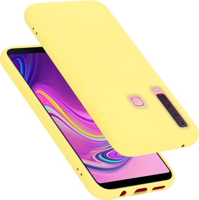 Cadorabo Hoesje geschikt voor Samsung Galaxy A9 2018 in LIQUID GEEL - Beschermhoes gemaakt van flexibel TPU silicone Case Cover
