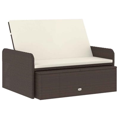 vidaXL - 2-delige - Loungeset - met - kussens - poly - rattan - bruin