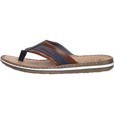 Rieker Slippers blauw Leer - Heren - Maat 40