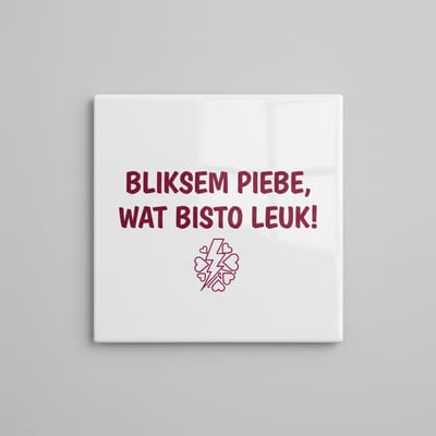 Bliksem Piebe Wat Bisto Leuk Tegel 15×15 cm – Grappige Friese Compliment Quote Keramische Wandtegel – Schattige Streektaal Spreuk Decor Cadeau