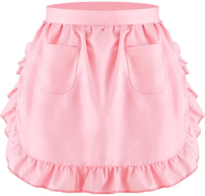 Vrouwen S Schorten - Gerimpelde Serveerster Schort - 2 Zakken - Roze Taille - Victoriaanse Stijl - Keuken Koken Restaurant Koffiebar - Geschikt Voor - Roze Taille Schort