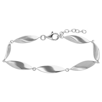 Lucardi - Dames Zilveren armband - Armband - 925 Zilver - Zilverkleurig - 21 cm