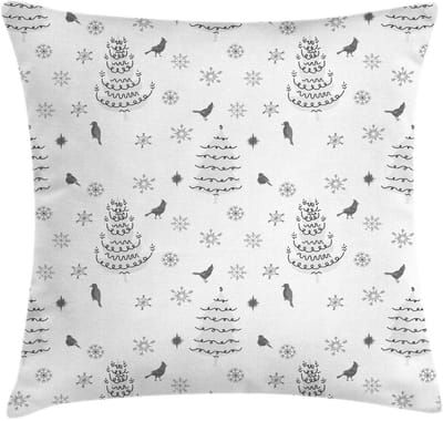 ABAKUHAUS Kussenhoes – Winterbomen & Sneeuwvlokken – 40×40 cm – dubbelzijdig