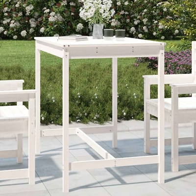 vidaXL - Tuintafel - 121x82,5x110 - cm - massief - grenenhout - wit