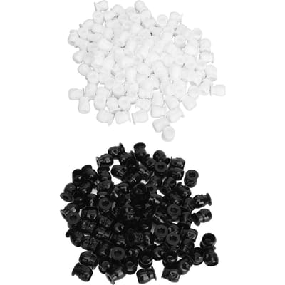 400 stuks Tattoo Inkt Cups Schedelvormig Stabiel Staand Verdikt Microblading Pigment Cups Zwart Wit white