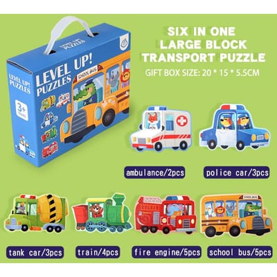 Houten Legpuzzels voor Peuters Cartoon Dieren Montessori Leerspeelgoed Educatief Cadeau voor Kinderen white