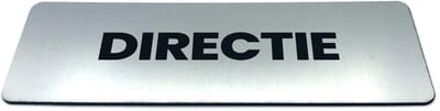 Deurbordje met Tekst directie - Formaat 150 mm x 50 mm x 1,6 mm - Incl. plakstrip | Geborstelde RVS-look toplaag | Gratis Verzending | Decoporta