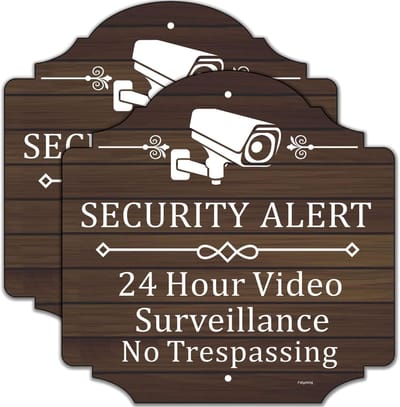 2x Camerabewaking Buitenbord - 24 Uur CCTV Waarschuwingsbordmetaal