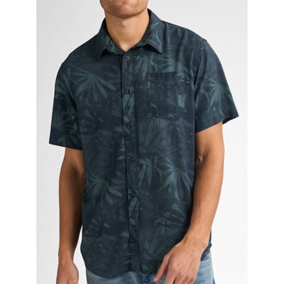 Petrol Industries - Heren All-over Print Overhemd Seafoamview - Groen - Maat S