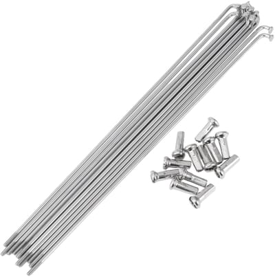 Dailygoods - 12 set 14G fietsspaken 183 mm fietswiel spaken 304 roestvrij staal zilverkleurig
