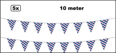 5x Vlaggenlijn Friesland 10 meter - vlaglijn provincie Fries festival thema feest party fun