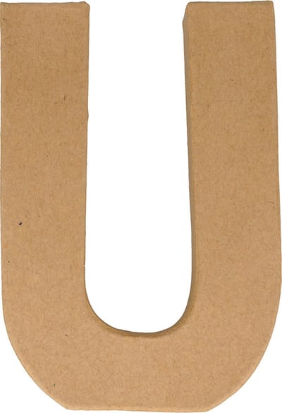 Artemio letter U papier-maché 15 cm