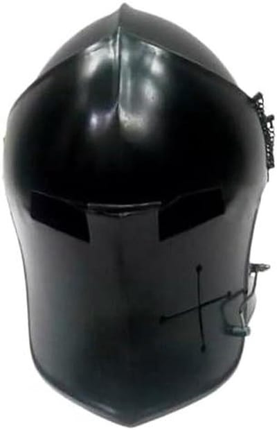 Middeleeuwse Helm - Ridderhelm Barbuta - Kostuum Accessoire - Handgemaakt Staal - 26 inch Omtrek - Zoals Afgebeeld