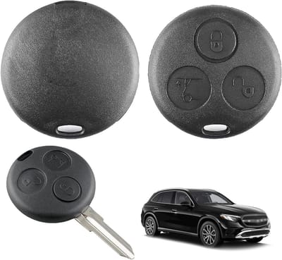 3 Button Sleutelcase met Afstandsbediening, Vervangende Sleutelbehuizing voor Mercedes Benz Smart, Duurzaam en Praktisch Ontwerp, Geschikt voor 3 Sleutels