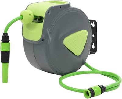 Automatische Slanghaspel - Wandslanghaspel Intrekbaar - Tuin Bewateren - Automatisch oprollen - 10+1 m - Grijs