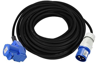 Verlengsnoer voor industriële toepassingen - 10 meter - Rubber slang IP44 - Geschikt voor caravan