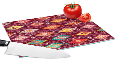 Glazen Snijplank - 28x20 - Patroon - Native American - Amerika - Snijplanken Glas