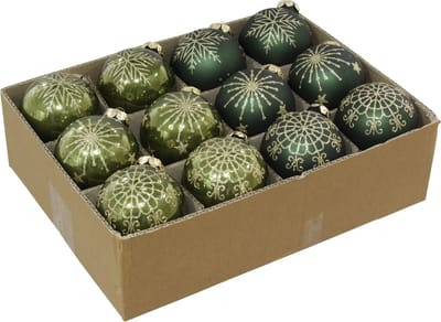 Glazen kerstbal - zeer luxe en decoratief - 24 stuks