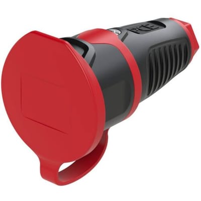 PCE 2411-src Koppeling met randaarde Rubber, Kunststof 230 V Zwart, Rood IP54